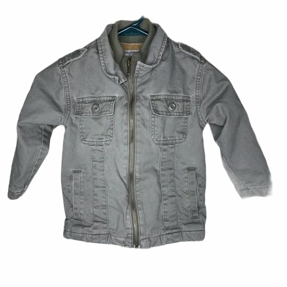 Old Navy Boys Jacket Size 4t Green Army Bomber - Picture 1 of 6